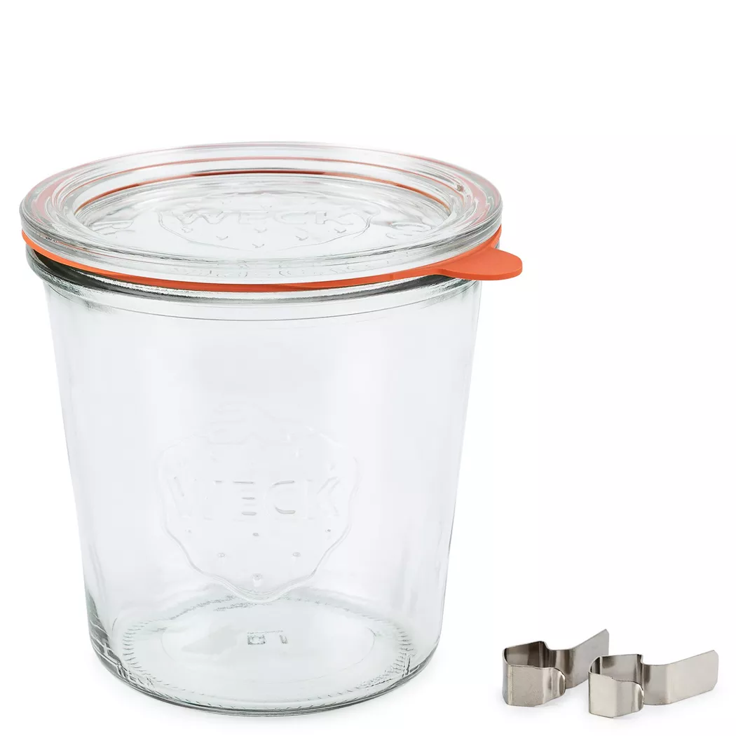 WECK 742 Verre en forme de chute, carton de 6 feuilles de 1/2 l sans anneaux et agrafes