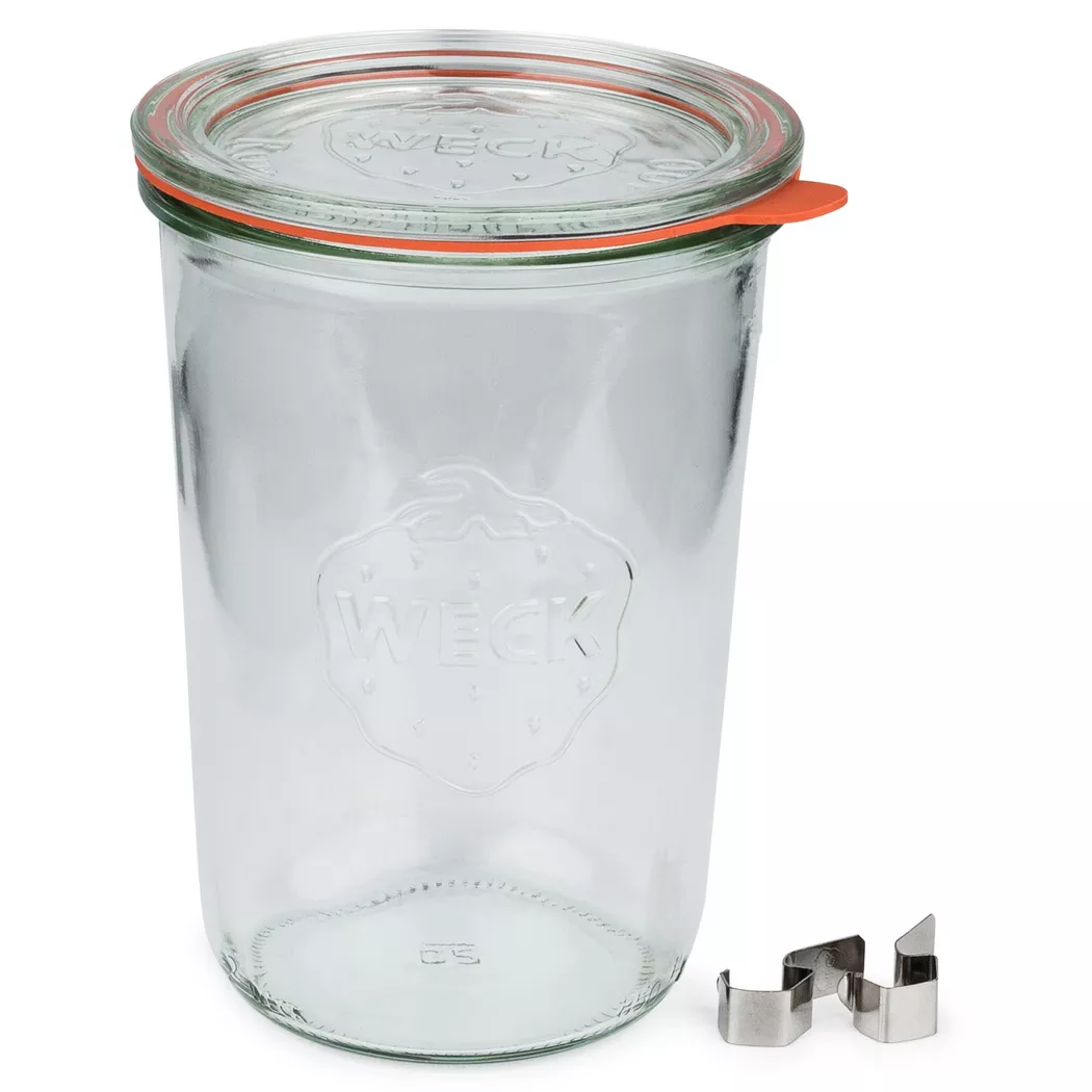 WECK 743 Verre en forme de chute, carton de 6 feuilles de 3/4 l sans anneaux et agrafes