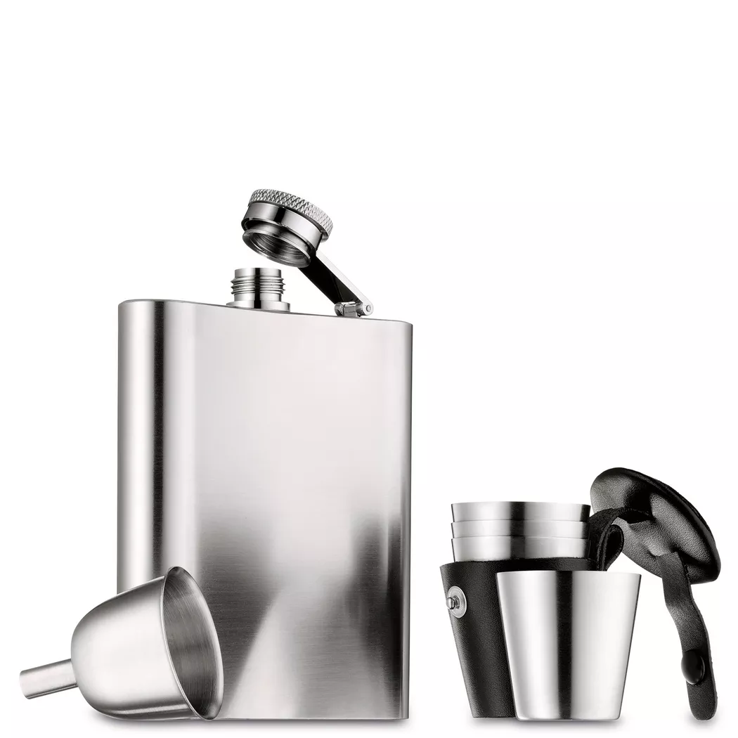 WMF Manhattan Flachmann-Set 6tlg Cromargan silber baby