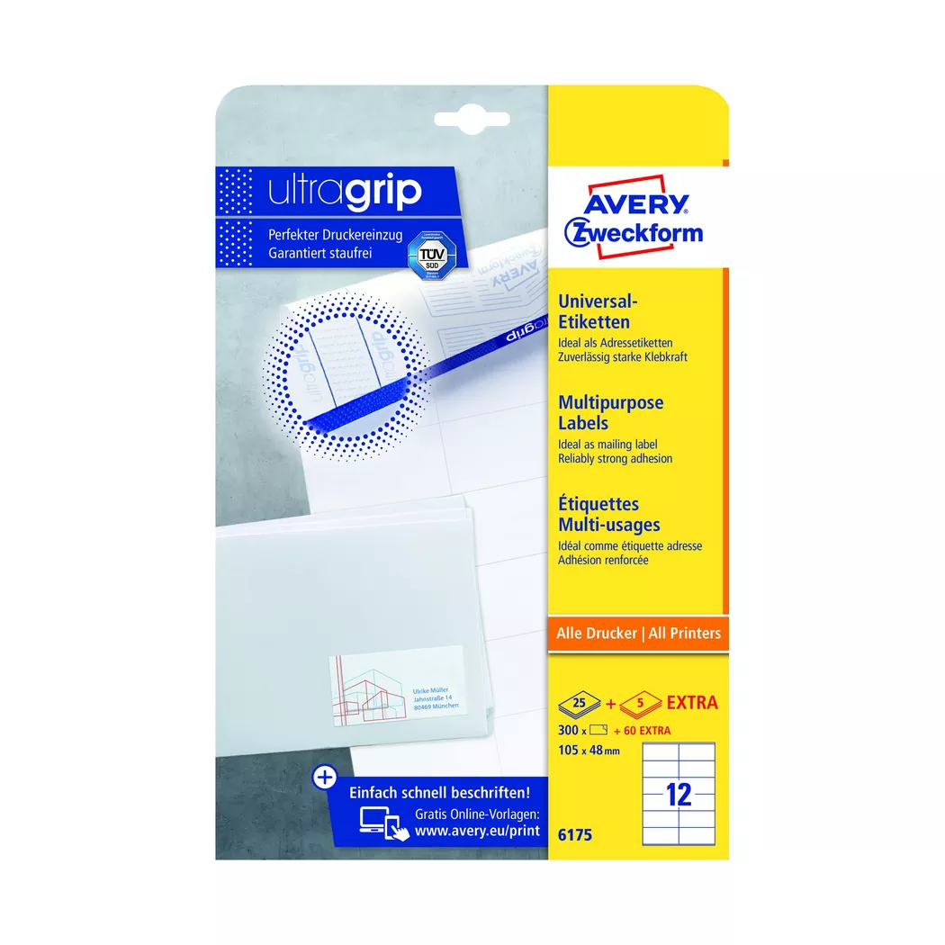 Simplex – Etiketten, 105X48MM, Weiss