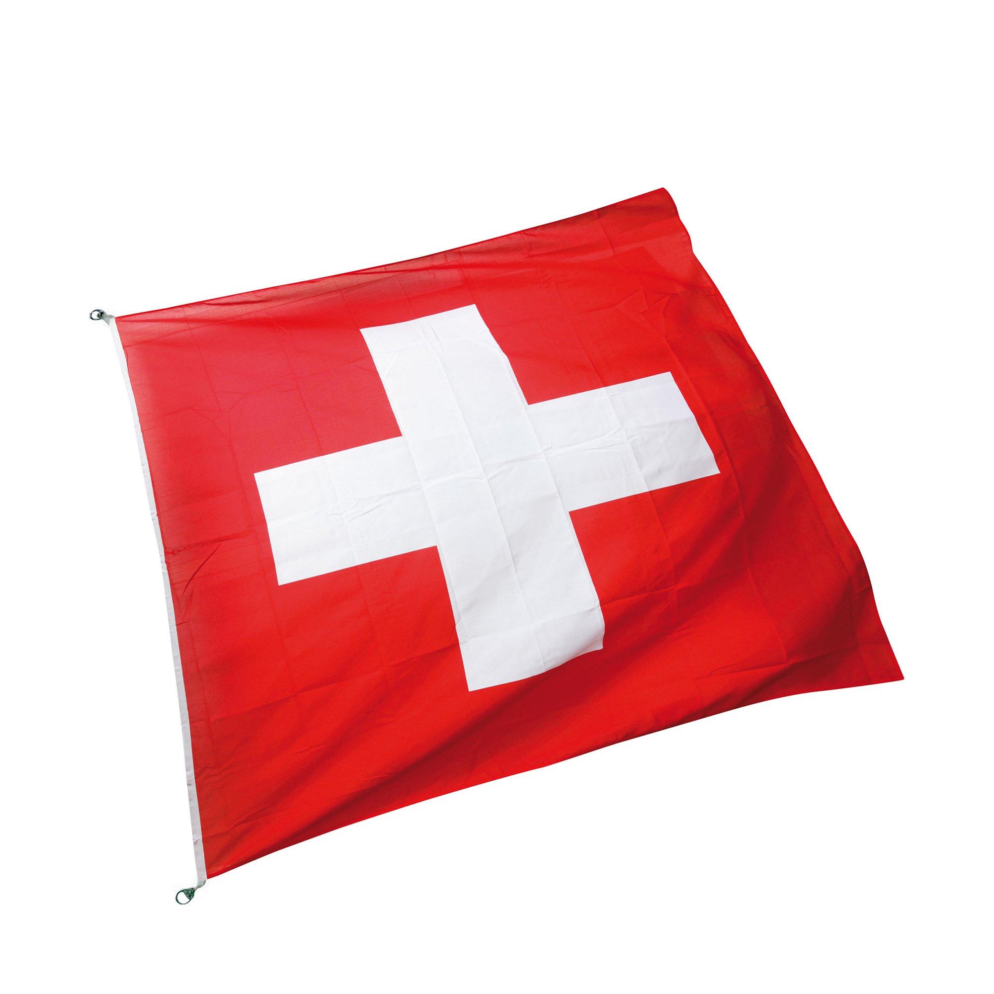 weco Le drapeau suisse hissé