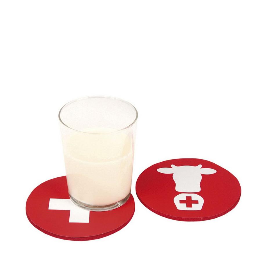 4 sous-verres avec motif de vache