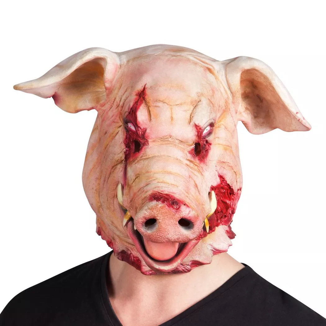 Boland Bloody Pig Latex Head Mask Nude One Size