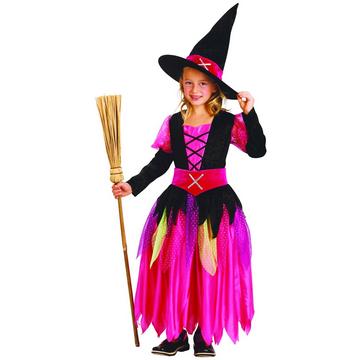 Costume bambina strega rosa