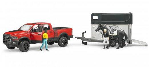 bruder  RAM 2500 Power Wagon mit Pferdeanhänger und Pferd 