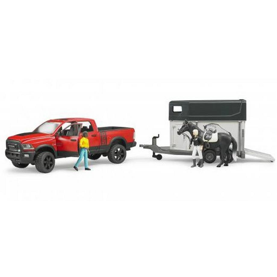 bruder  RAM 2500 Power Wagon avec remorque pour chevaux et cheval 