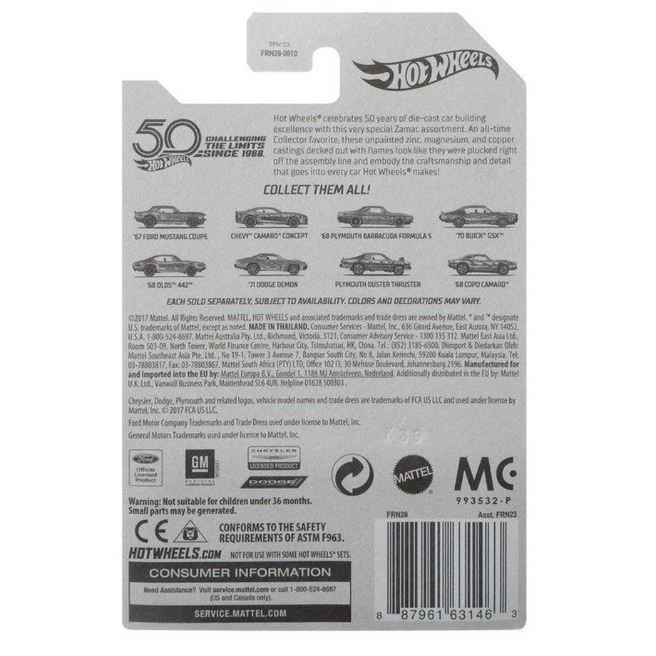 Hot Wheels  50th Anniversary Zamac Themed Sortiment, assortiert 