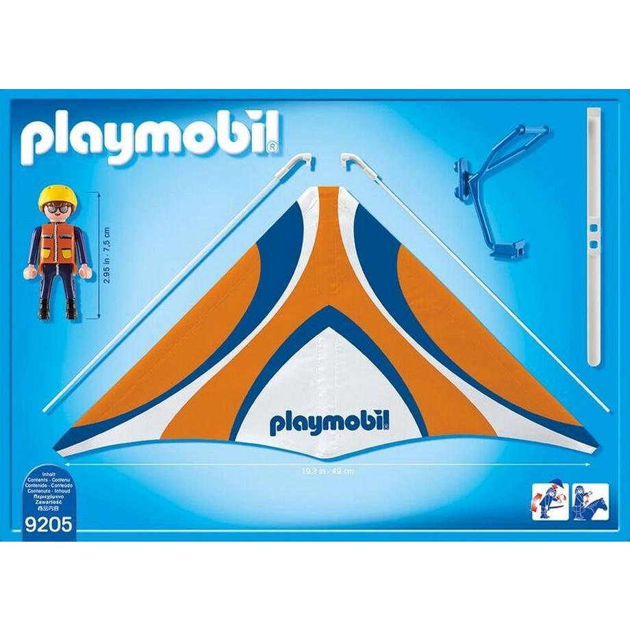 Playmobil *9205 DRACHENFLIEGER ORANGE 9205 Deltaplano arancio con pilota 