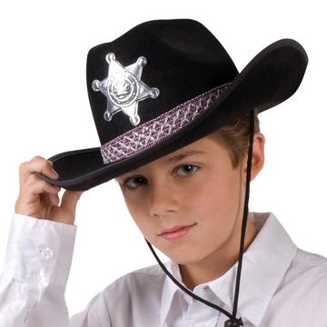Kinderhut Sheriff junior, schwarz