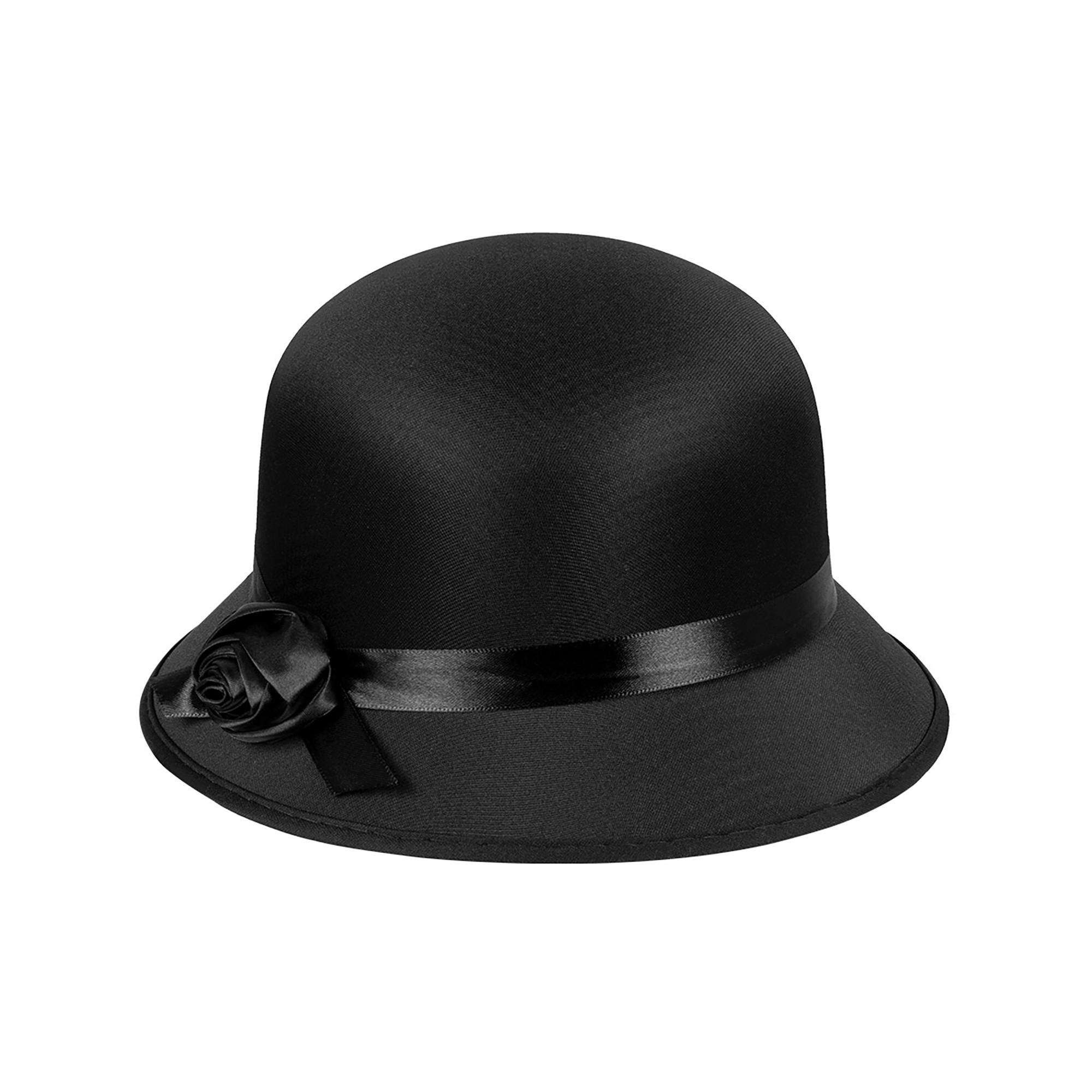 Chapeau Melon Victorian Nanny - Avec Fleurs, Taille Adulte 60 Cm | Parfait Pour Journée Du Livre, Déguisement
