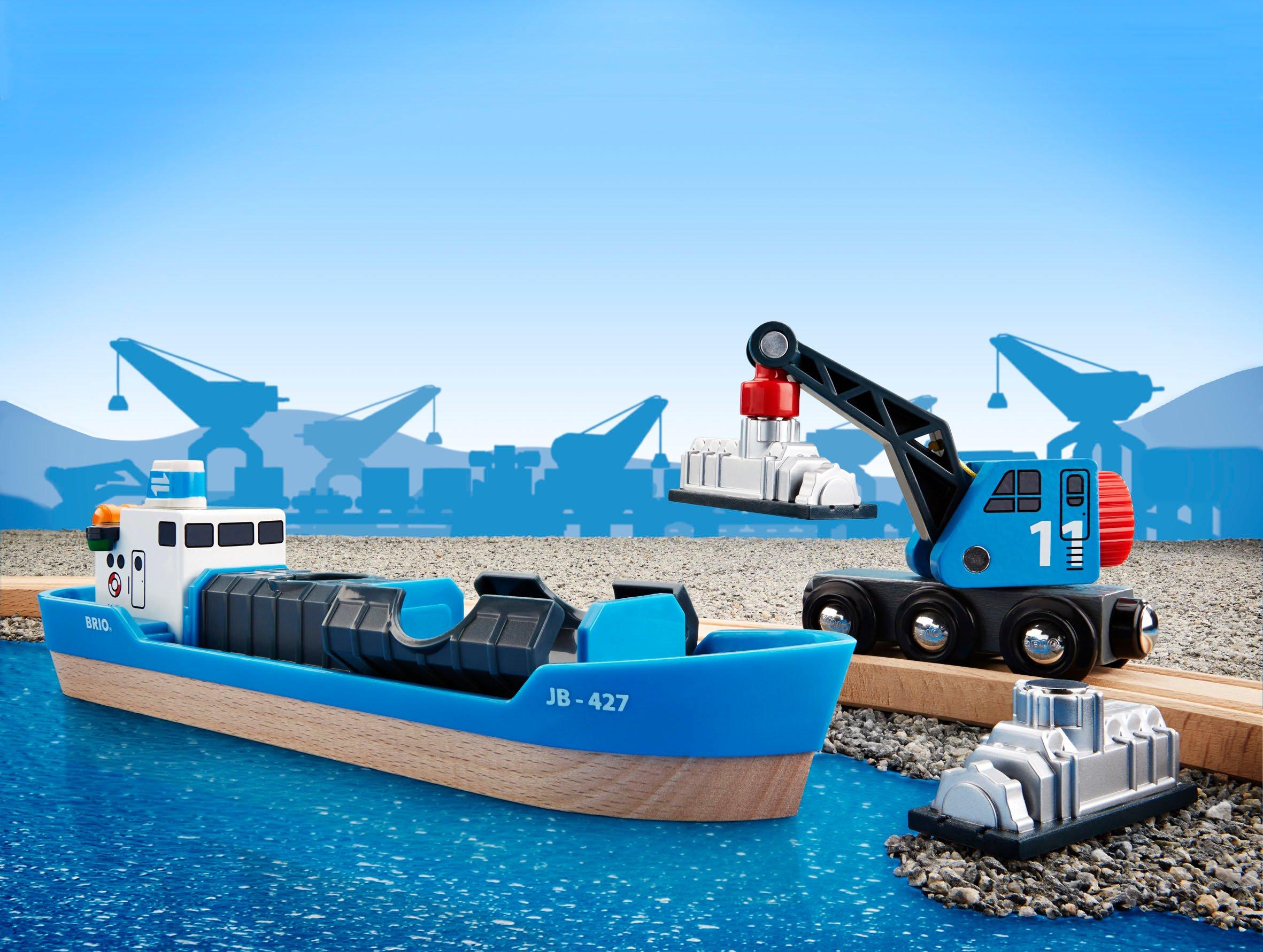 BRIO  Containerschiff mit Kranwagen 