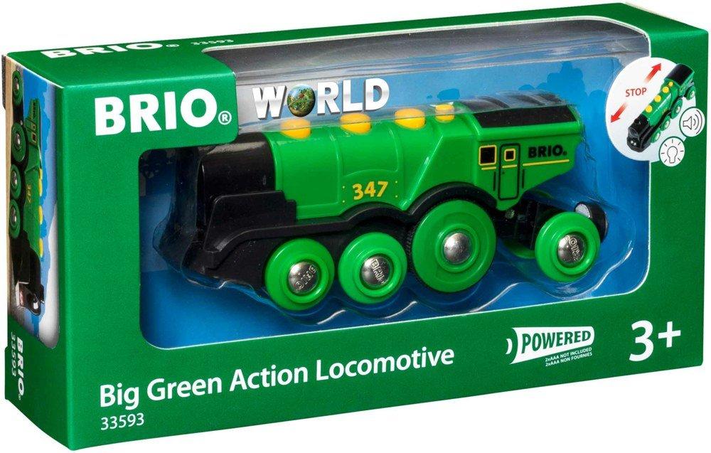 BRIO  Grande locomotiva verde a batterie 