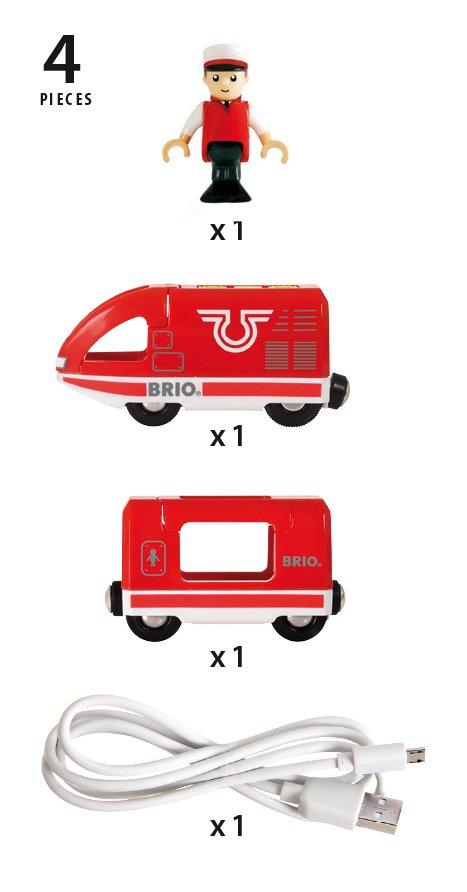 BRIO  Treno viaggiatori rosso con acumulatore 