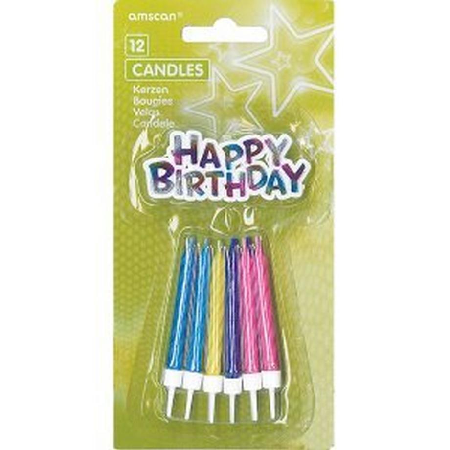 Bougies anniversaire, 12 pièces