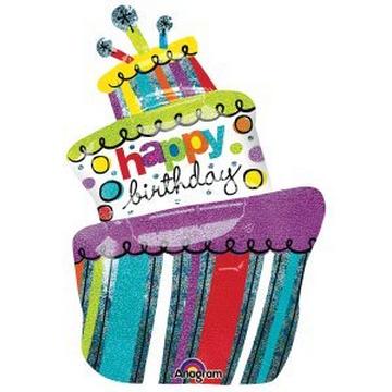 Ballon en aluminium Funky Birthday Cake SuperShape™