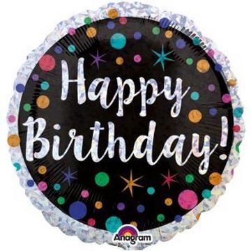 Folienballon Polka Dot Happy Birthday