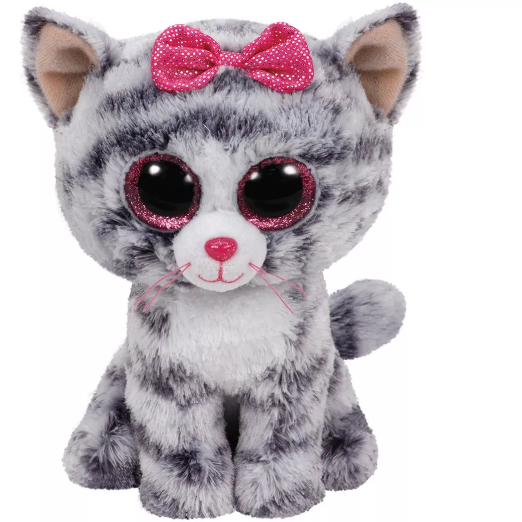Ty - Kiki, Plüsch Katze,  Katze Kiki 42cm, 15cm, Grau