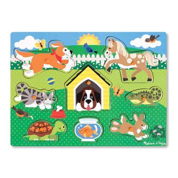 Peg puzzle in legno - Animali da compagnia