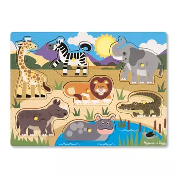 Peg puzzle in legno - Safari