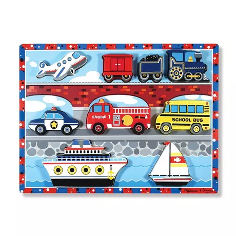 Melissa & Doug  Puzzle à grosses pièces en bois - Véhicules 