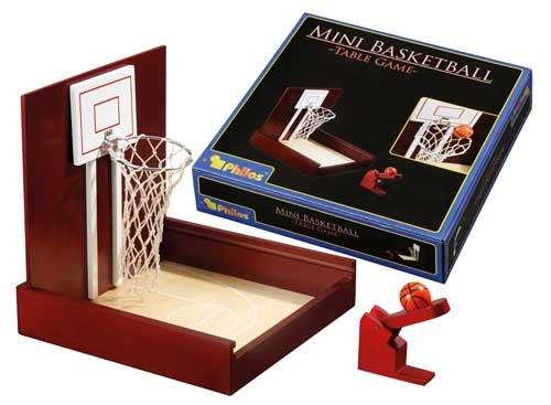 Hevea Holz Mini Basketball Tischspiel mit Katapult und Kugel 