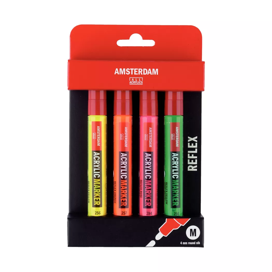 AMSTERDAM Acrylic Marker Set Reflex 4 Stück Reflex Set