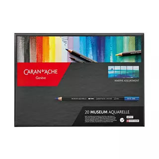 CARANDACHE Set de crayons de couleur aquarelle Museum Aquarelle, Marine Marine