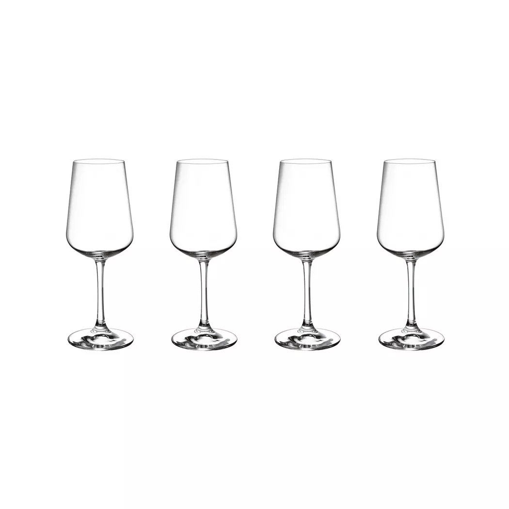 Weißweinglas VILLEROY & BOCH "Weißweingläser Ovid 380 ml 4er Set transparent", bunt (transparent), Glas, Trinkgefäße, Weißweinglas