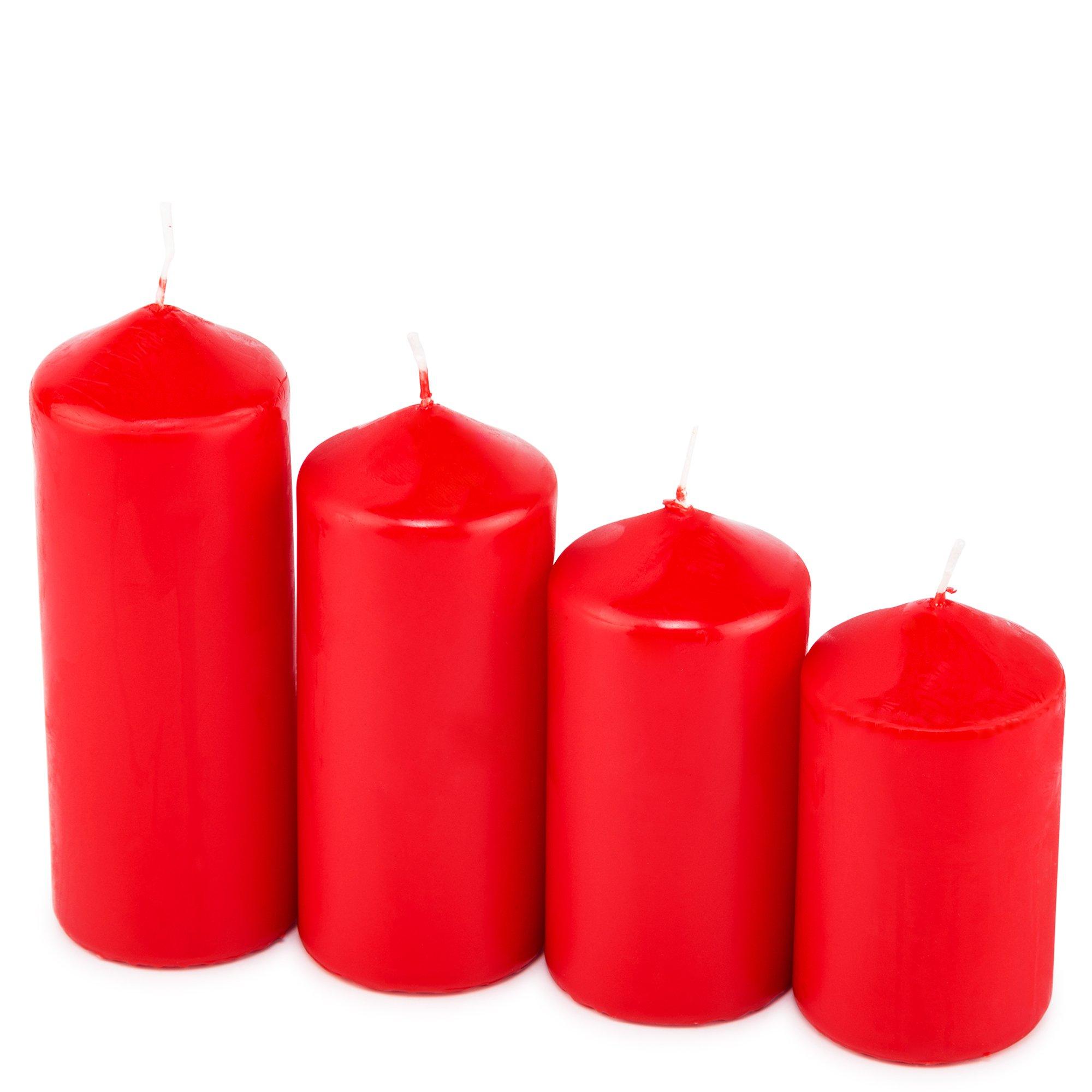 4 bougies de l'Avent rouge, 80 mm