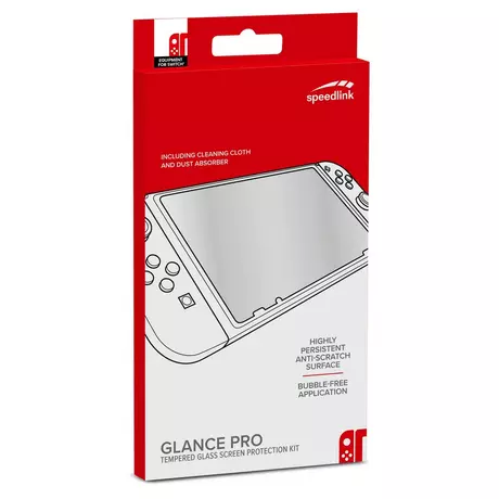 SPEEDLINK Glance Pro Tempered Glass Screen Protection Kit Switch Schutzfolie 
