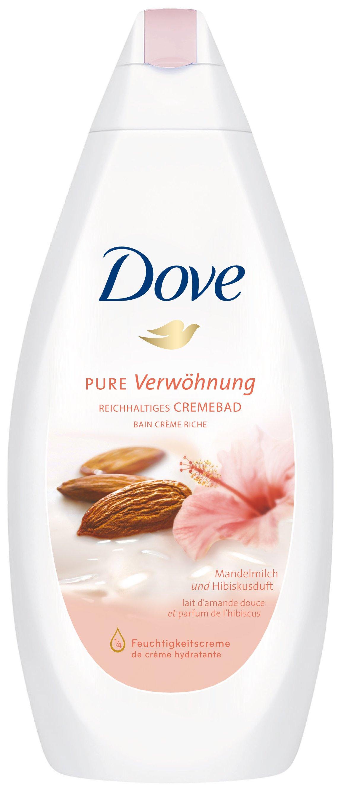 Image of Dove Pure Verwöhnung Reichhaltiges Cremebad Mandelmilch & Hibiskusduft - 750ml