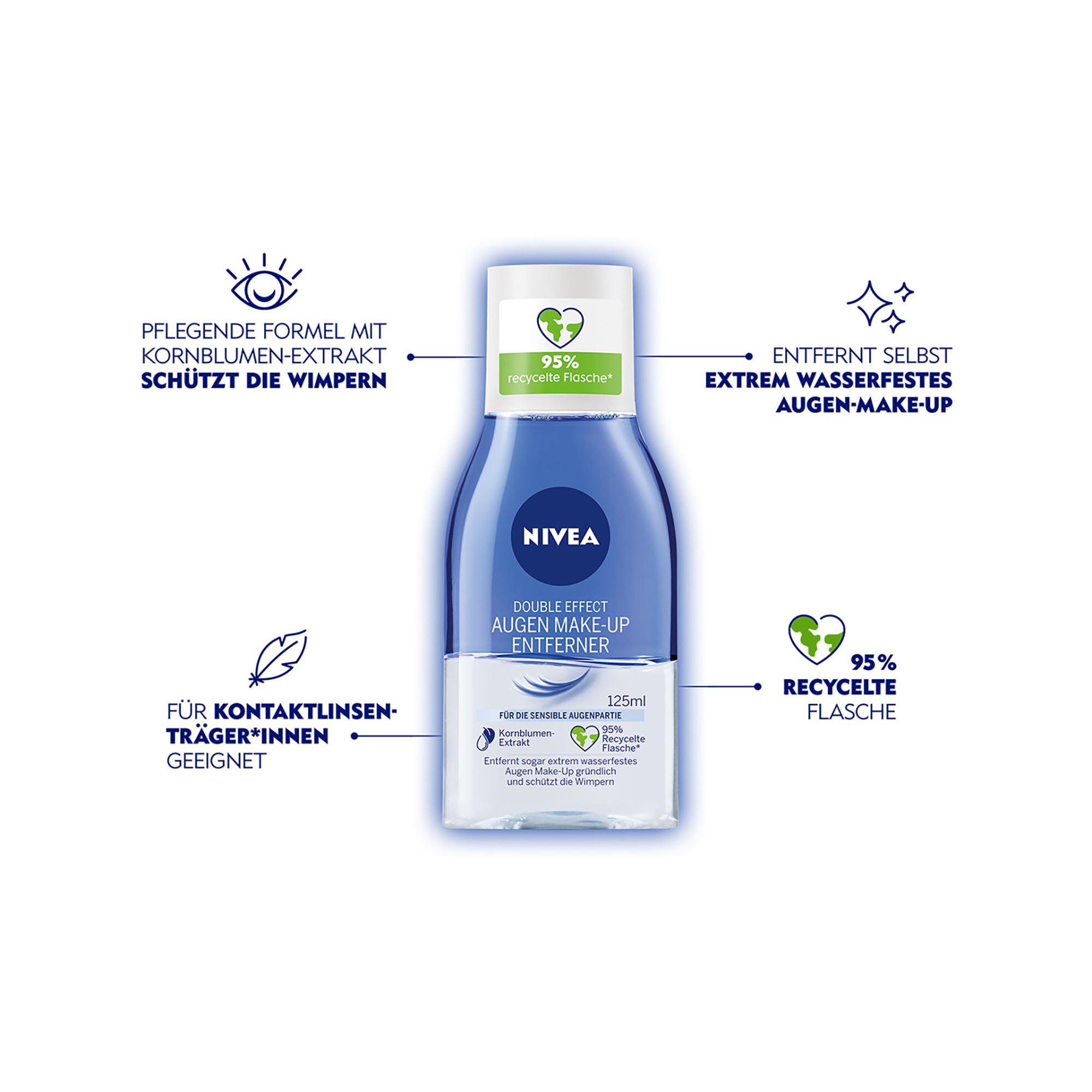 NIVEA Visage Augen + Lippen Augen Make-up Entferner für wasserfestes Make‑up 