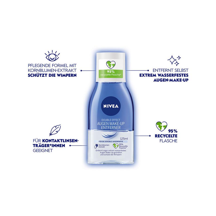 NIVEA Visage Augen + Lippen Augen Make-up Entferner für wasserfestes Make‑up 