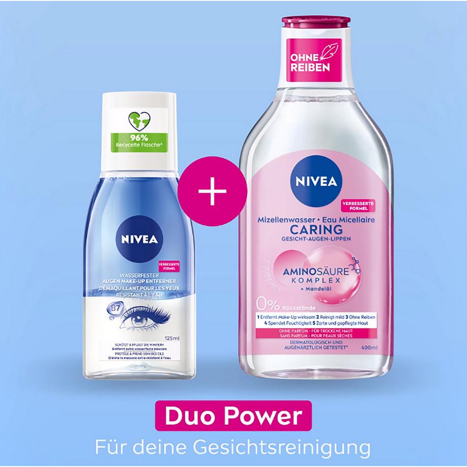 NIVEA Visage Augen + Lippen Augen Make-up Entferner für wasserfestes Make‑up 