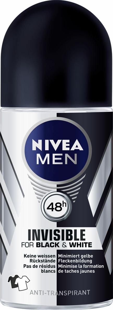 NIVEA Men Power Invisible Black & White Men 48h Invisible for Black & White Anti-Transpirant Roll-On 