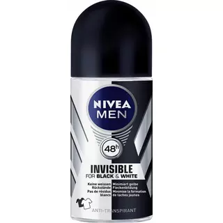 NIVEA  Men 48h Invisible for Black & White Anti-Transpirant Roll-On Schwarz/Weiss