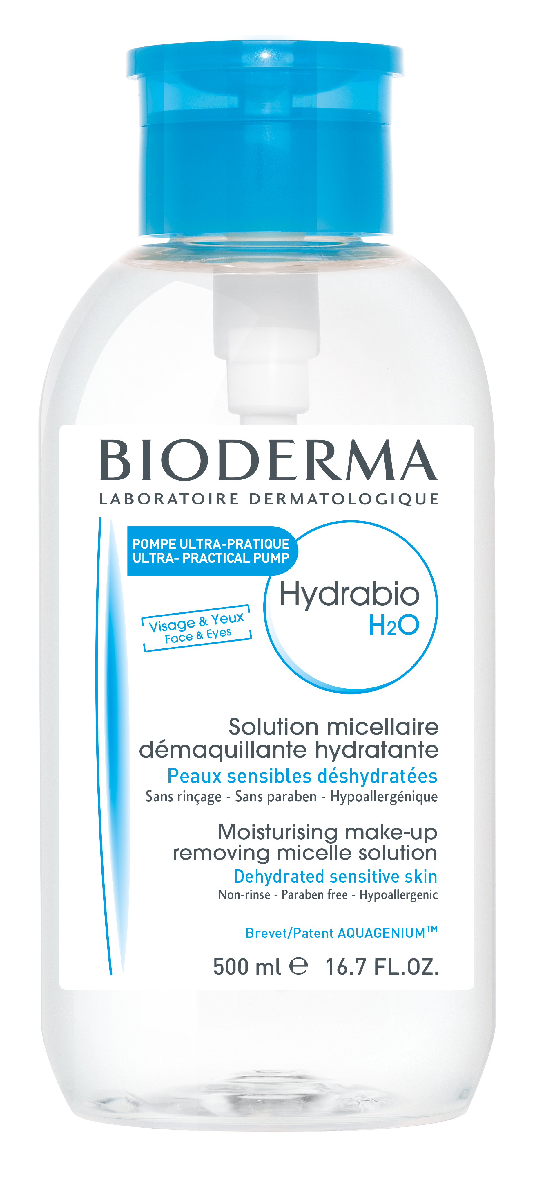 BIODERMA HYDRABIO H2O FC *POMPE INVERS.500ML 