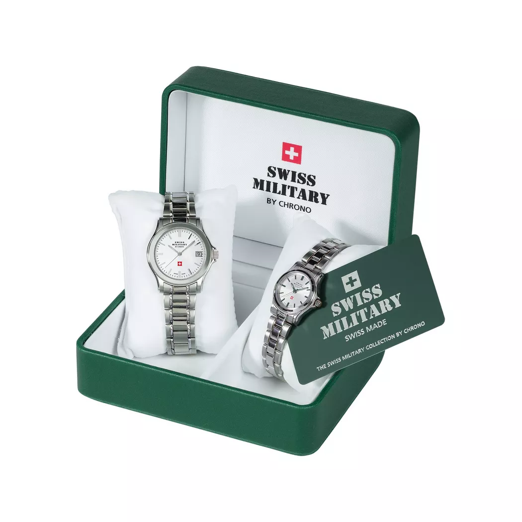 Swiss Military - Uhrenset, 40mm, Silberfarben