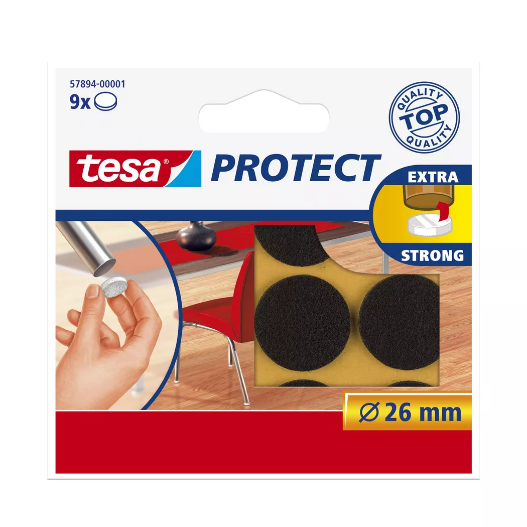 Tesa - Filzgleiter, 26mm, Braun