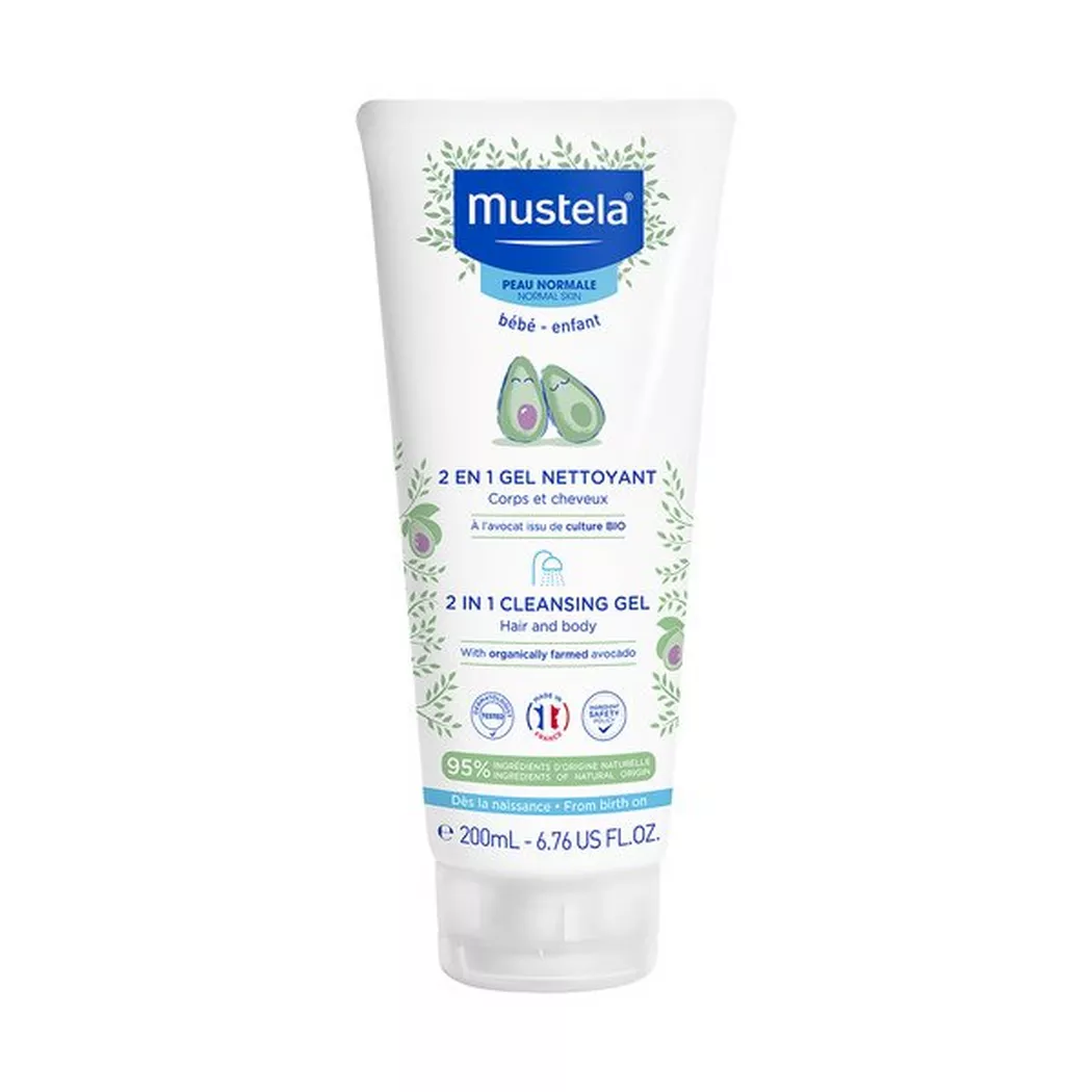 Mustela Gel Nettoyant 2 en 1 à l'Avocat Bio Corps et Cheveux 200 ml - Tube 200 ml