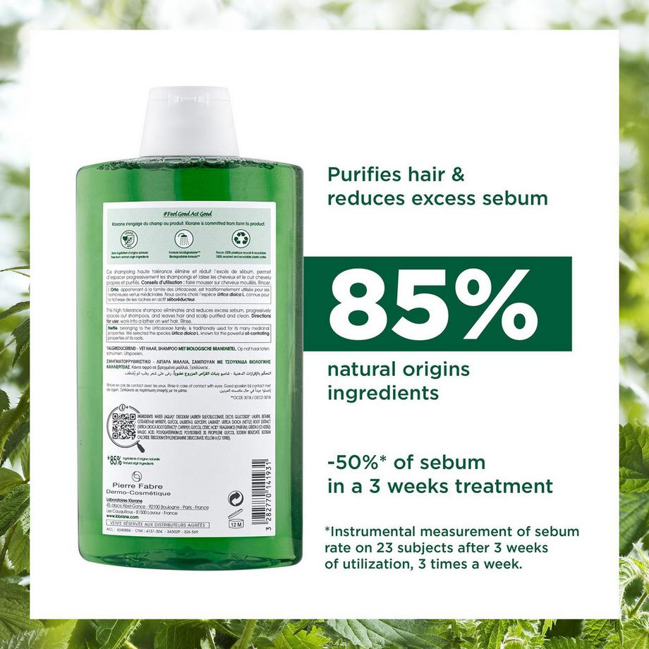 KLORANE BIO-Brennnessel Talgregulierendes Shampoo 