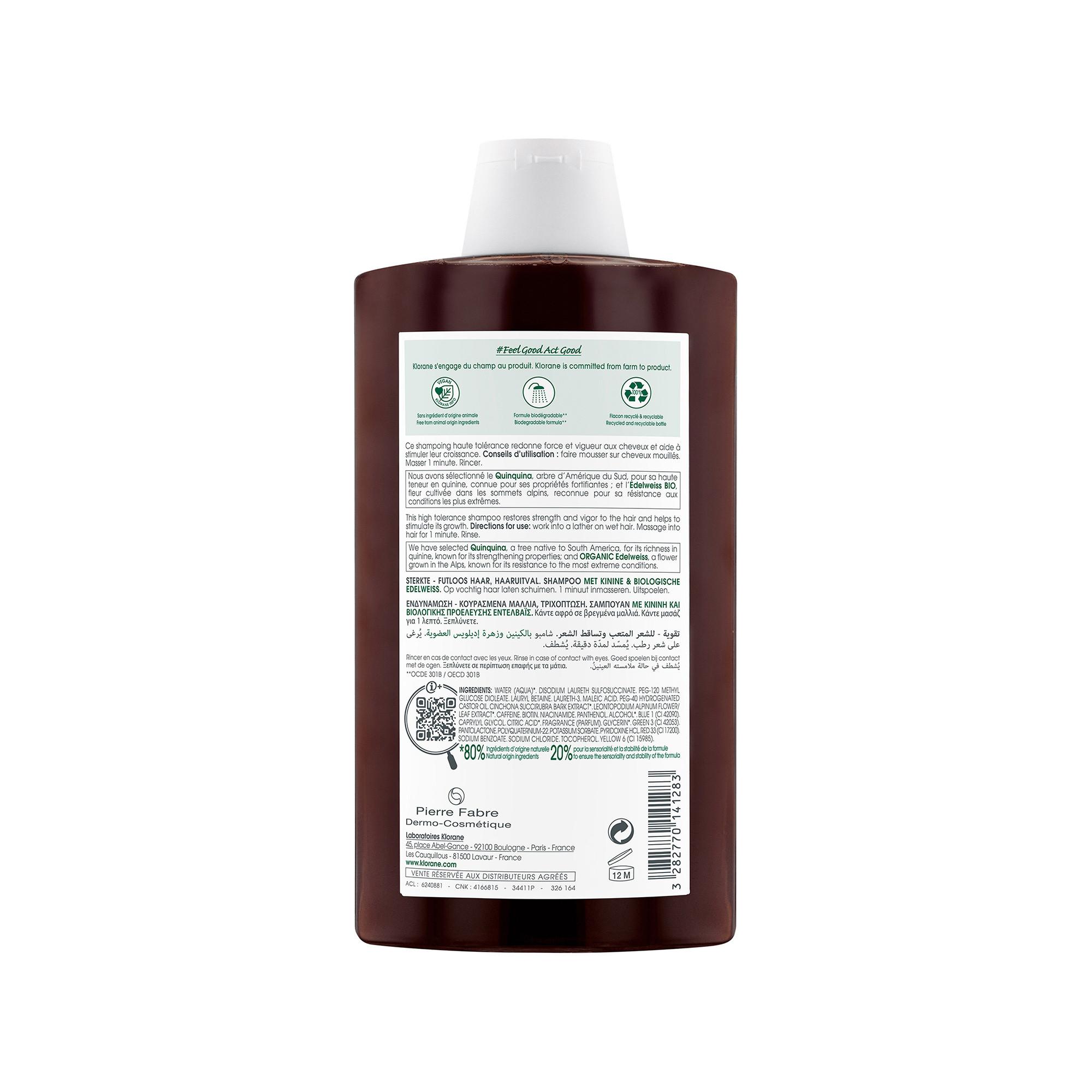 KLORANE Chinin und BIO-Edelweiss Stärkendes Shampoo 