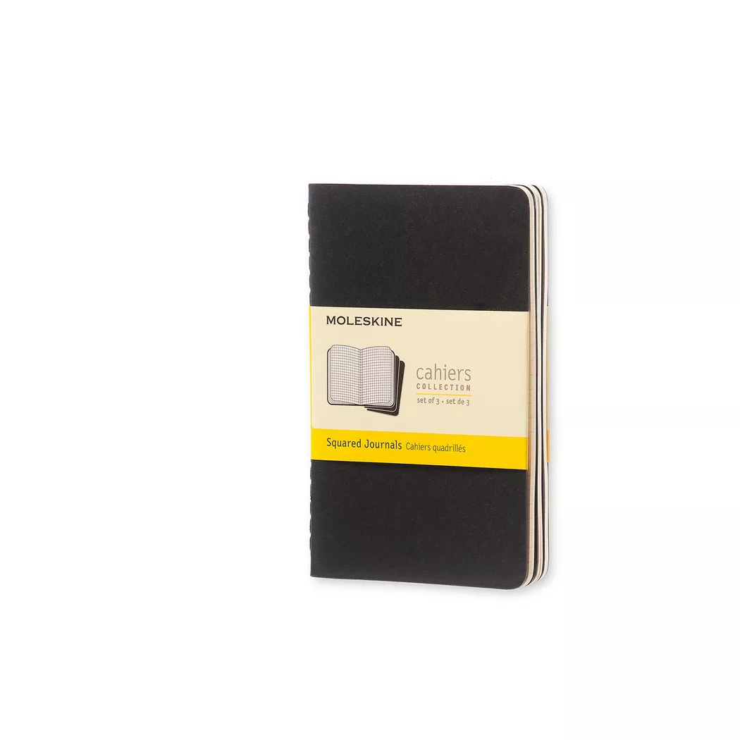 Moleskine Cahier pocket kariert schwarz DIN A6. 3er Pack