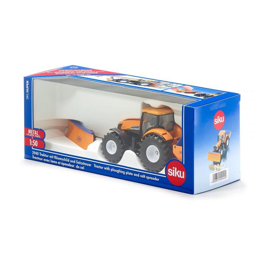 siku  Traktor mit Räumschild und Streuer 