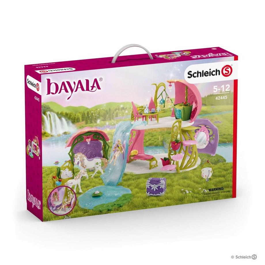 Schleich  42445 Glitzerndes Blütenhaus mit Einhörnern, See und Stall 