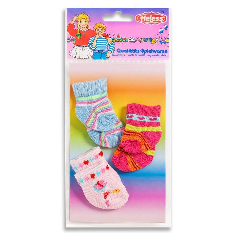 Heless *SOECKCHEN 28-35CM Söckchen, 3 Paar, bunt, Gr. 35-46 cm 