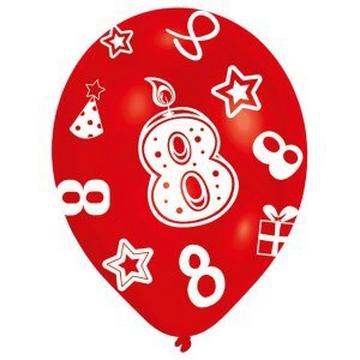 Ballone Zahl 8, Set 6 Stück