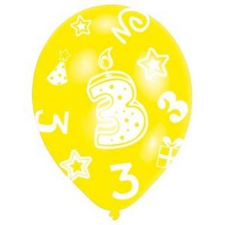 amscan  Ballone Zahl 3, Set 6 Stück 