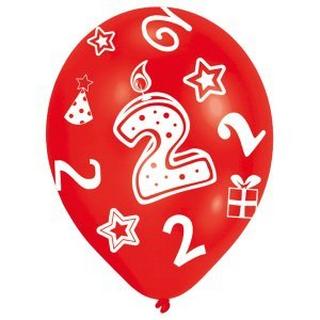 amscan  Ballone Zahl 2, Set 6 Stück 