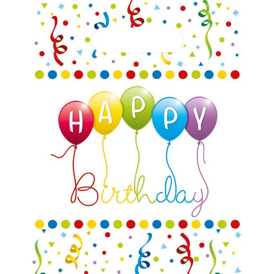 6 Sacs cadeaux Happy Birthday